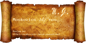 Moskovics János névjegykártya