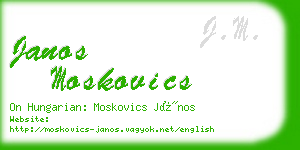 janos moskovics business card